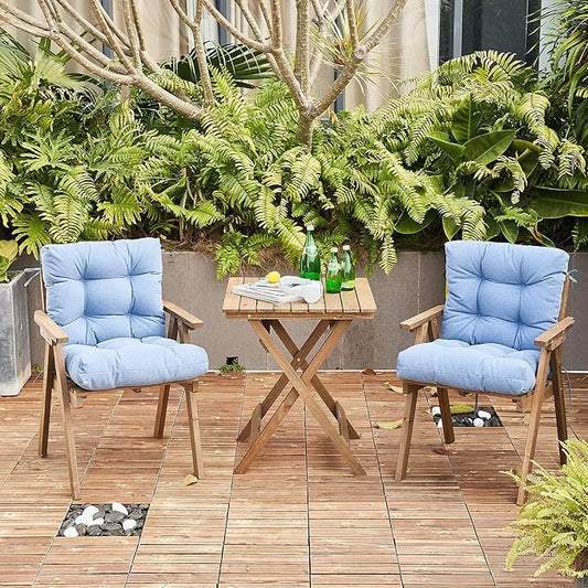 ARTPLAN All Weather Chair Outdoor Cushions Wicker Tufted Pillow with Back for Outdoor Furniture