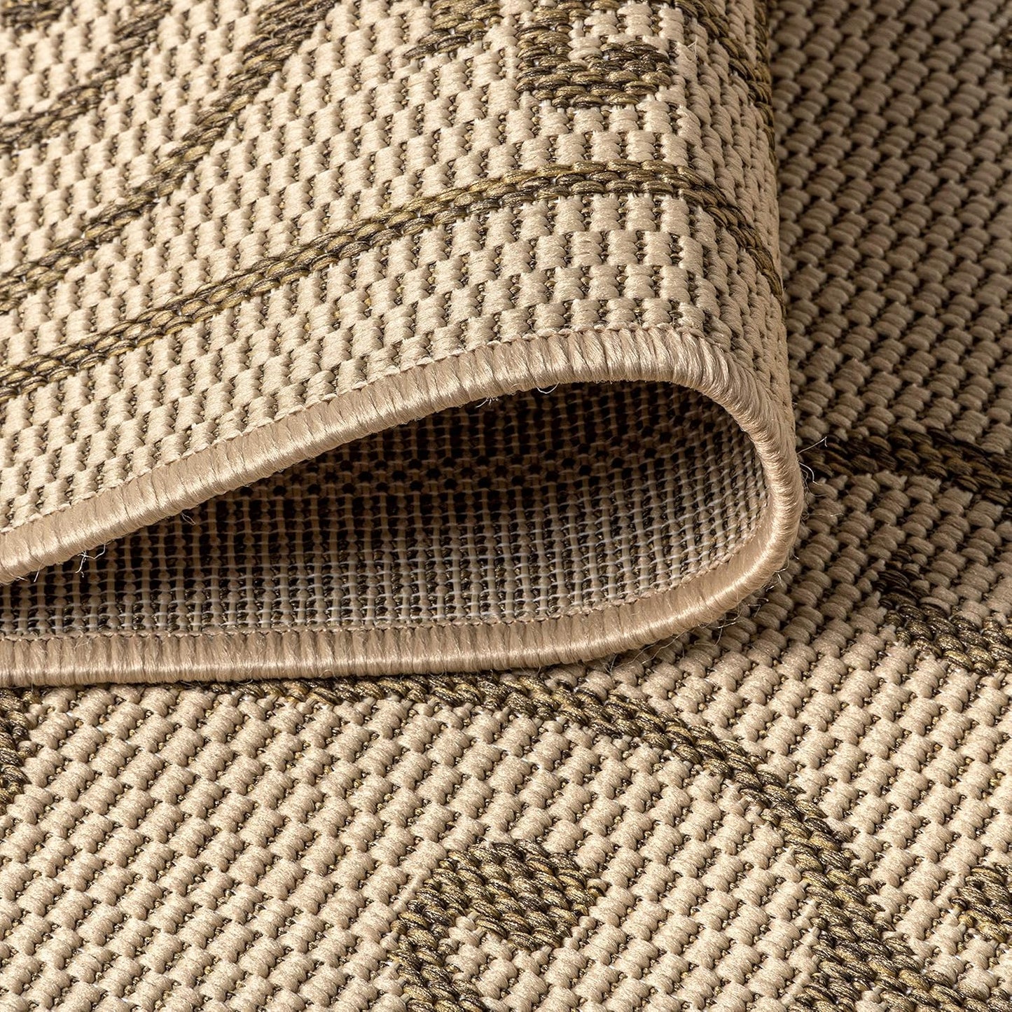 JONATHAN Y SMB106A-4SQ Charleston Vintage Filigree Textured Weave Beige/Brown 4' Square Indoor/Outdoor Area Rug, Pet Friendly, Non-Shedding, Stain Resistant, Easy-Cleaning for Backyard, Patio, Porch