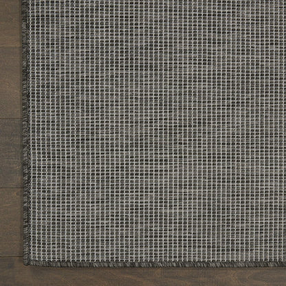 Nourison Positano Indoor-Outdoor Charcoal 4' x 6' Area Rug, Easy Cleaning, Non Shedding, Bed Room, Living Room, Dining Room, Backyard, Deck, Patio (4x6)