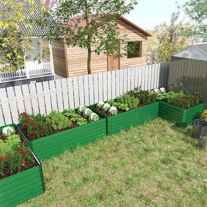 8x4x2 ft Outdoor Raised Garden Bed, Large Metal Planter Raised Beds, Planters for Outdoor Plants for Vegetables, Flowers, Herbs, Fruits, and Succulents.(2 Pcs)