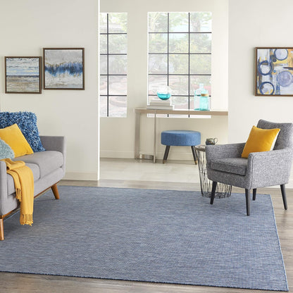 Nourison Positano Indoor-Outdoor Navy Blue 4' x 6' Area Rug, Easy Cleaning, Non Shedding, Bed Room, Living Room, Dining Room, Backyard, Deck, Patio (4x6)