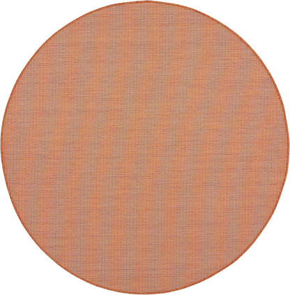 Nourison Positano Indoor/Outdoor Terracotta 6' x Round Area Rug, Easy Cleaning, Non Shedding, Bed Room, Living Room, Dining Room, Backyard, Deck, Patio (6 Round)