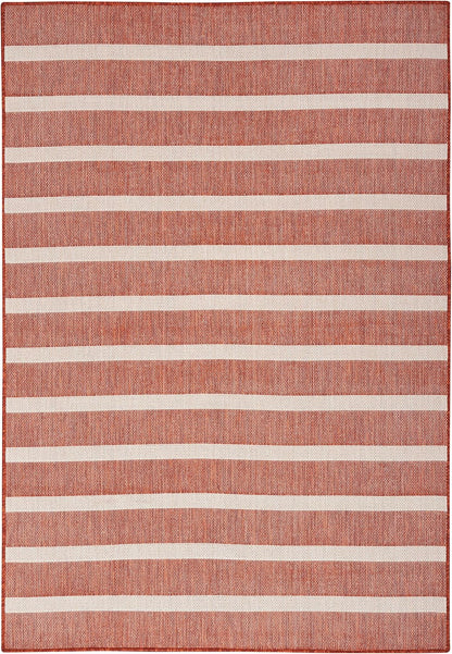 Nourison Home Positano Indoor/Outdoor Terracotta 4' x 6' Area Rug, Easy Cleaning, Non Shedding, Bed Room, Living Room, Dining Room, Deck, Backyard, Patio (4x6)