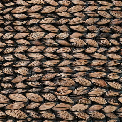 happimess BSK2001B-3SET Clara Farmhouse Classic Handwoven Hyacinth Rectangle Floor Wicker Storage Baskets with Handles, Brown (Set of 3), Seagrass Containers for Decoration in Living Room, Bedroom