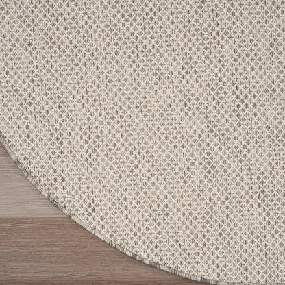 Nourison Home Courtyard Indoor/Outdoor Ivory Silver 3' x 5' Oval Area Rug, Easy Cleaning, Non Shedding, Bed Room, Living Room, Dining Room, Backyard, Deck, Patio (3x5)