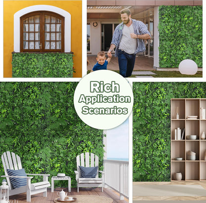 Artificial Green Boxwood Grass Wall Roll: 60"x128"(53.5 SQFT) UV Protected Ivy Privacy Hedge Fence Screen for Chain Link Fences Panel Indoor,Outdoor Patio Balcony & Garden