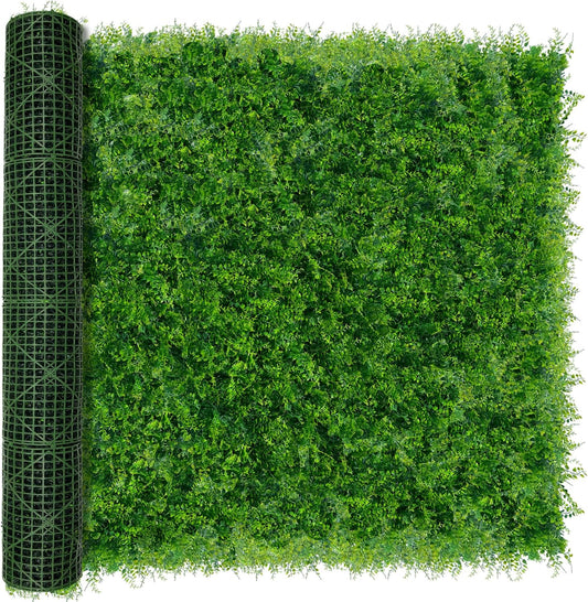 Greenery Faux Grass Wall Backdrop 72"x128" (64 SQFT) UV-Anti Artificial Green Boxwood Panel for Patio Balcony Privacy & Ivy Fence Covering Privacy, Garden, Backyard Wall Backdrop Decor