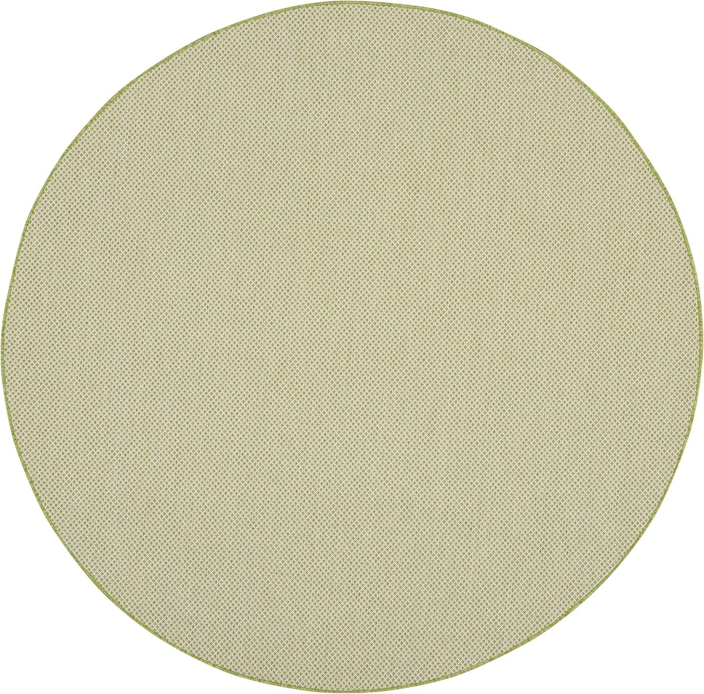 Nourison Home Courtyard Indoor/Outdoor Ivory Green 8' x Round Area Rug, Easy Cleaning, Non Shedding, Bed Room, Living Room, Dining Room, Backyard, Deck, Patio (8 Round)