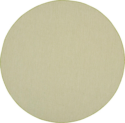 Nourison Home Courtyard Indoor/Outdoor Ivory Green 8' x Round Area Rug, Easy Cleaning, Non Shedding, Bed Room, Living Room, Dining Room, Backyard, Deck, Patio (8 Round)