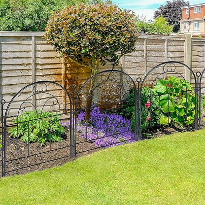 Garden Fence, 11ft(L) X 21in(H) 10 Pack Rustproof Metal No Dig Fence Panels, Garden Fencing Dog Fence Outdoor for Yard, Decorative Fences and Borders, Animal Barrier, Flower Bed, Patio