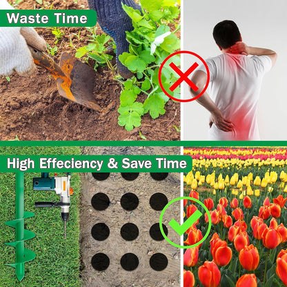 Auger Drill Bit for Planting, 4x25Inch Garden Earth Auger, Spiral Drill Hole Rapid Planter Seedling & Bedding Plant,Ground Planting Drill Bit Auger Post Hole Digger for 3/8''Hex Drive Drill