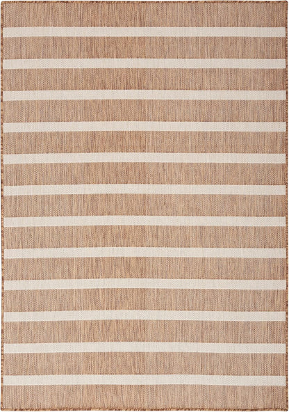 Nourison Home Positano Indoor/Outdoor Jute Ivory 5' x 7' Area Rug, Easy Cleaning, Non Shedding, Bed Room, Living Room, Dining Room, Deck, Backyard, Patio (5x7)