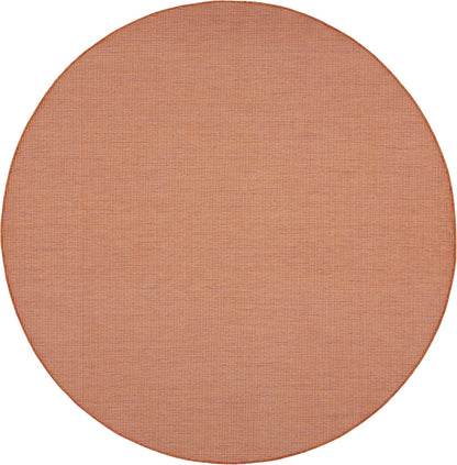 Nourison Positano Indoor/Outdoor Terracotta 8' x Round Area Rug, Easy Cleaning, Non Shedding, Bed Room, Living Room, Dining Room, Backyard, Deck, Patio (8 Round)
