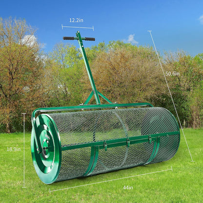 Lawn & Garden Spreaders - 44 Inch Compost Spreader with Improved T Shape Handle - Spreader for Top Dressing Compost, Fertilizer, Mulch and Soil-Strong and Lightweight Material for Basket
