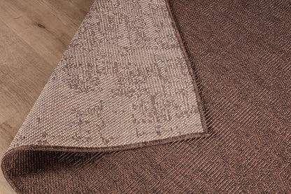 CAMILSON Easy Jute Rug 5x7, Indoor Outdoor Brown Color Fiber Area Rugs for Living Room Patio and Kitchen Rug, Solid Boho Woven Design, Easy-Cleaning, Washable Outside Carpet Alfombras (5 x 7)