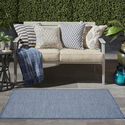 Nourison Positano Indoor/Outdoor Navy Blue 3' x 5' Area Rug, Easy Cleaning, Non Shedding, Bed Room, Living Room, Dining Room, Backyard, Deck, Patio (3x5)