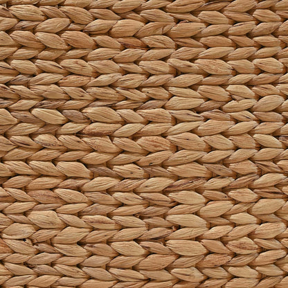 happimess BSK2001A-3SET Clara Farmhouse Classic Handwoven Hyacinth Rectangle Floor Wicker Storage Baskets with Handles, Natural (Set of 3), Seagrass Containers for Decoration in Living Room, Bedroom