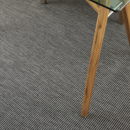 Nourison Positano Indoor-Outdoor Charcoal 4' x 6' Area Rug, Easy Cleaning, Non Shedding, Bed Room, Living Room, Dining Room, Backyard, Deck, Patio (4x6)